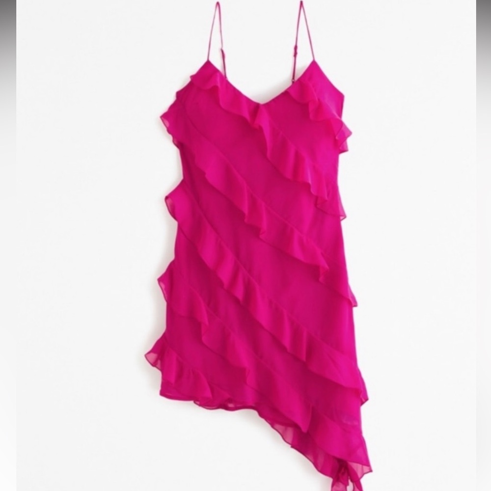 Abercrombie & Fitch Fuchsia Ruffle Dress